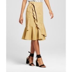 Ruffled Khaki Skirt